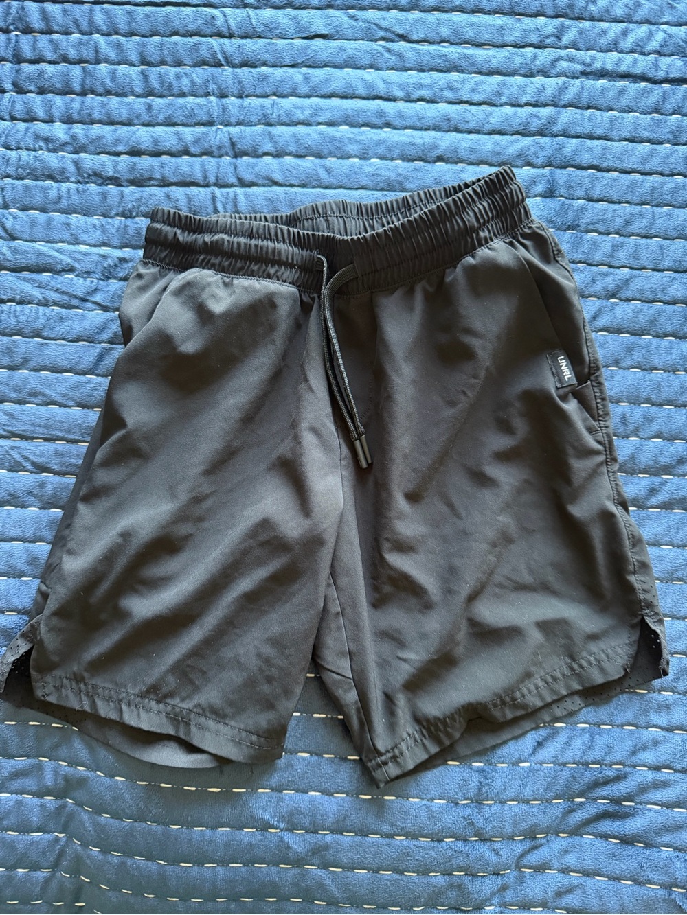 Kids Black Elastic-Waist Athletic Shorts